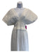 Sea New York Size M / 8 White Ramie & Cotton Short Cap Sleeve Pleat Detail Dress White / M / 8