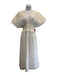 Sea New York Size M / 8 White Ramie & Cotton Short Cap Sleeve Pleat Detail Dress White / M / 8