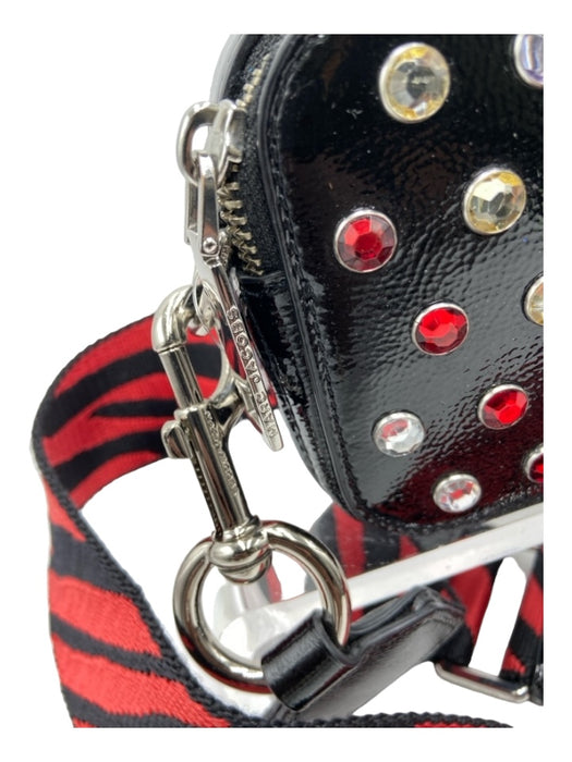 Marc Jacobs Black, Red, White Patent Leather Rhinestone Shoulder Strap Bag Black, Red, White / Small