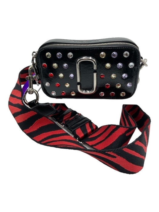 Marc Jacobs Black, Red, White Patent Leather Rhinestone Shoulder Strap Bag Black, Red, White / Small