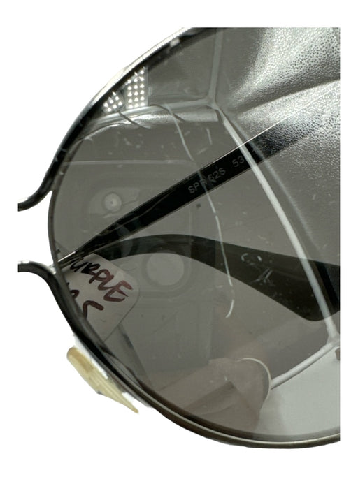 Prada AS IS - Scratched Silver Metal Round Gray Tint Sunglasses