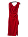 Elliatt Size S Red Polyester Wide Neck Sleeveless Gathered Sides slit Dress Red / S