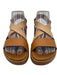 Sorel Shoe Size 6 Brown & Tan Leather Velcro Strap Strappy Open Toe Sandals Brown & Tan / 6