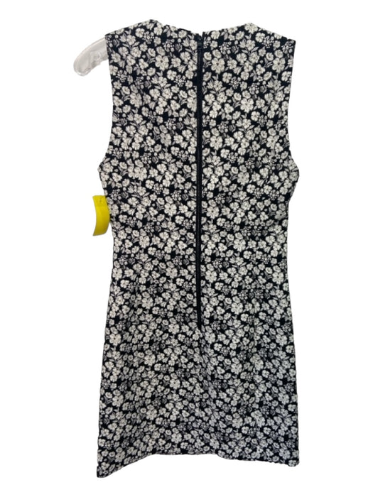 Alice + Olivia Size 2 Black & White Cotton & Nylon Sleeveless Floral Print Dress Black & White / 2