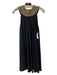 Jenni Kayne Size S Black & Gold Viscose Knee Length Round Neck Collared Dress Black & Gold / S