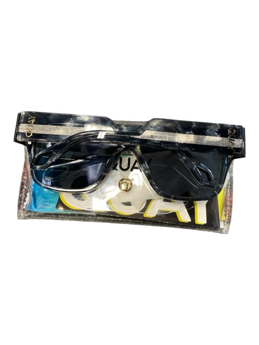 Quay Gray & Cream Acetate pearlized Polarized Straight Brow Case Inc. Sunglasses Gray & Cream