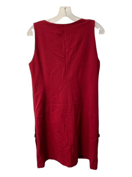 Comptoir des Cotonniers Size 40 Red Polyester Blend Deep V Neck Pockets Dress Red / 40