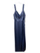 Jenny Yoo Size 14 Blue Polyester Back Zip Cowl Neck Slit Sleeveless Gown Blue / 14