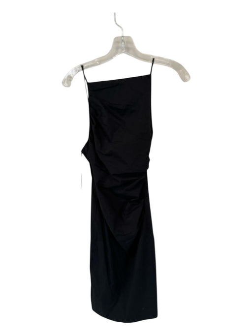 Zara Size S Black High Neck Gathered Maxi Dress Black / S