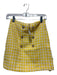 Aura Size XS Yellow & White Polyester Faux Pearl Button Plain Mini Skirt Yellow & White / XS