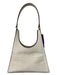 Staud White Croc embossed Shoulder Bag Top Zip Gold Hardware Magnetic Close Bag White / S