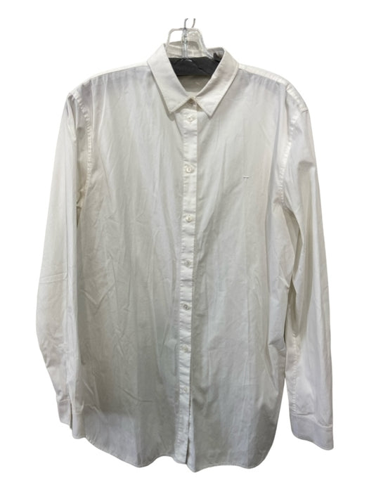 T Alexander Wang Size M White Cotton Collared Button Up Long Sleeve Dress White / M