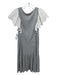 Rebecca Taylor Size S Gray & White Rayon Blend Round Neck Lace Cap Sleeve Dress Gray & White / S