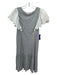 Rebecca Taylor Size S Gray & White Rayon Blend Round Neck Lace Cap Sleeve Dress Gray & White / S