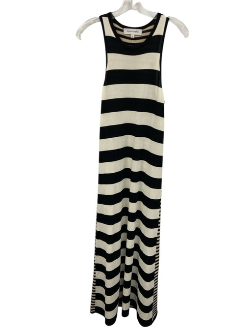Solid & Striped Size XL Cream, Black, Beige Viscose & Nylon Knit Stripe Dress Cream, Black, Beige / XL