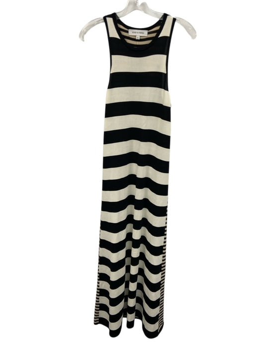 Solid & Striped Size XL Cream, Black, Beige Viscose & Nylon Knit Stripe Dress Cream, Black, Beige / XL