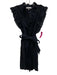 Frame Size L Navy Blue Ramie Ruffle Trim Cap Sleeve Dress Navy Blue / L