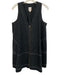Maeve Size S Navy Blue & White Cotton Contrast Stitch Gold Zipper V Neck Dress Navy Blue & White / S