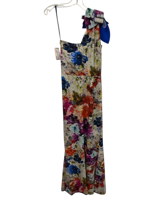 Chiara Boni Size Est L Multi Polyamide Blend Brushstroke Print One Shoulder Gown Multi / Est L