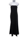 Likely Size 12 Black Polyester Blend Strapless Tie Back Front Slits Gown Black / 12