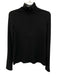 Vince Size Medium Black Rayon Blend Long Sleeve Ribbed Mock Neck Sweater Black / Medium