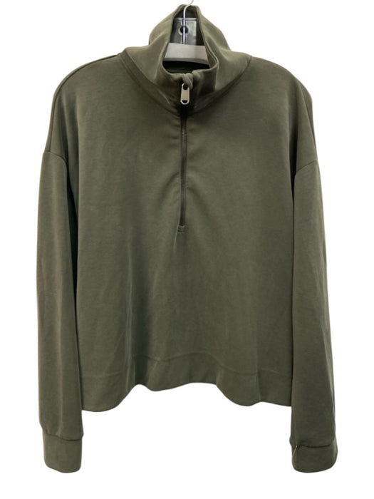 Athleta Size Large Dusty Green Polyester Blend Long Sleeve Half Zip Sweater Dusty Green / Large