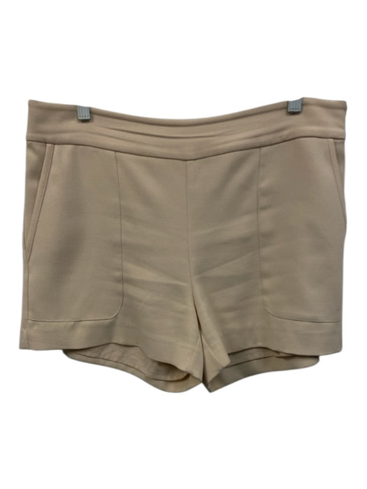 Marie Oliver Size 8 Cream Polyester High Rise Side Zip Pockets Shorts Cream / 8