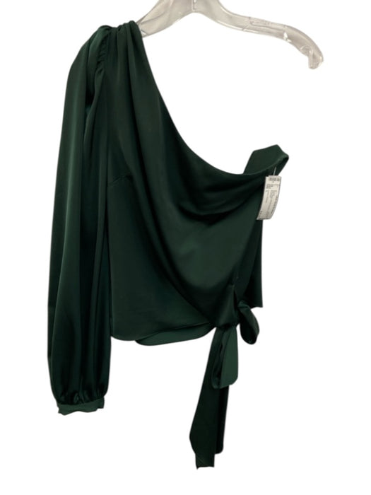 Lovers + Friends Size L Dark Green Off the shoulder Side tie Blouse Dark Green / L