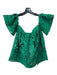 Lovers + Friends Size S Green Polyester Eyelet Off Shoulder Slit Back Top Green / S