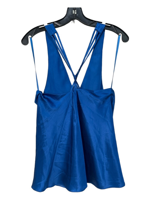 Veronica Beard Size 6 Blue Silk Blend Strappy Sleeveless V Neck Criss Cross Top Blue / 6