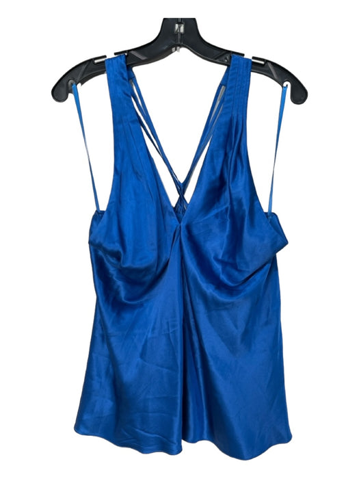 Veronica Beard Size 6 Blue Silk Blend Strappy Sleeveless V Neck Criss Cross Top Blue / 6