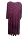 Ba&sh Size 1/S Purple & Black Viscose Animal Print V Neck 3/4 Sleeve Maxi Dress Purple & Black / 1/S