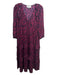 Ba&sh Size 1/S Purple & Black Viscose Animal Print V Neck 3/4 Sleeve Maxi Dress Purple & Black / 1/S