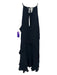 Parker Size 6 Black Polyester Round Neck Sleeveless Tiered Ruffle Dress Black / 6