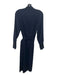 Reiss Size 6 Navy Polyester Surplice Long Sleeve Belted Pleated Dress Navy / 6