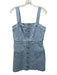 Amanda Uprichard Size L Light Wash Cotton Denim Shoulder Straps Darted Dress Light Wash / L