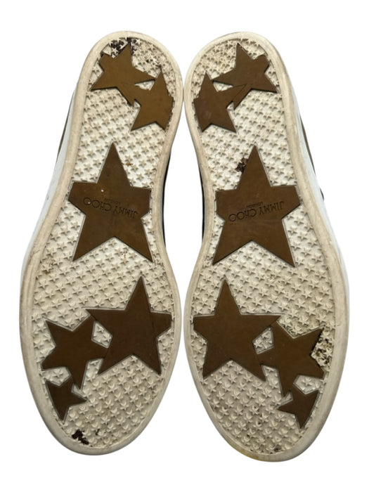 Jimmy Choo Shoe Size 38 Olive Green Suede Glitter Round Toe Lace Up Sneakers Olive Green / 38