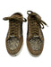 Jimmy Choo Shoe Size 38 Olive Green Suede Glitter Round Toe Lace Up Sneakers Olive Green / 38