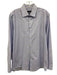 Boss Size 16 Blue & White Cotton Micro Button Up Men's Long Sleeve Shirt Blue & White / 16