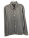 Boss Size L Gray Synthetic Dots Button Up Spread Collar Men's Long Sleeve Shirt Gray / L