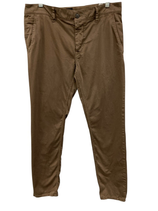 Boss Size 34 Brown Cotton Blend Solid Slim Fit Khakis Men's Pants Brown / 34