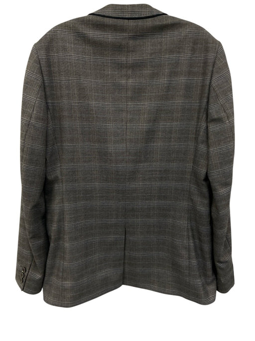 Ted Baker Gray & Blue Wool Blend Plaid notched 2 Button Men's Blazer Gray & Blue / 4
