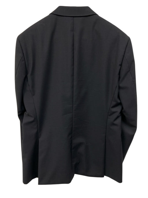 Boss Navy Blue Wool Blend Solid Notch Lapel 2 Button Men's Suit Navy Blue / 40R