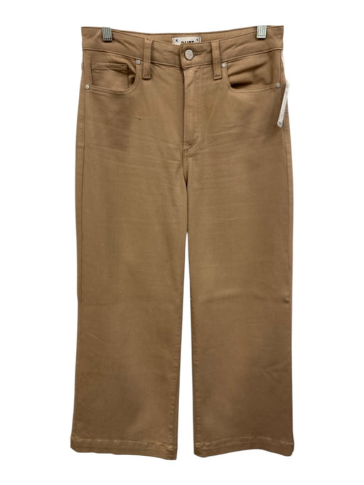 Paige Size 27 Light Brown Rayon & Cotton Zip Fly Coated High Rise Wide Leg Pants Light Brown / 27