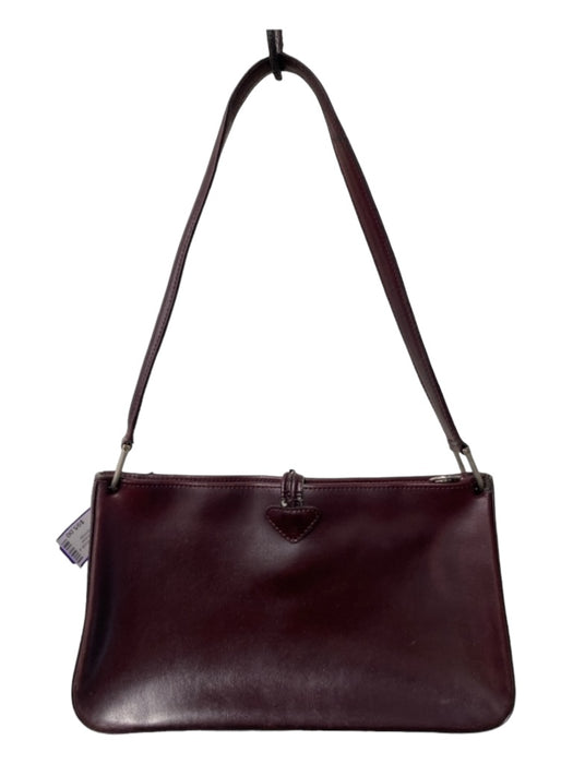 Longchamp Wine Leather Smooth finish Shoulder Strap Toggle Top Zip Bag Wine / Medium