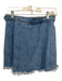 Pistola Size S Light Wash Cotton Denim Raw Hem Wrap Side Button Skirt Light Wash / S