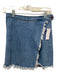 Pistola Size S Light Wash Cotton Denim Raw Hem Wrap Side Button Skirt Light Wash / S