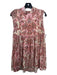 Free People Size S Pink & Beige Viscose Blend Paisley Velvet Sleeveless Dress Pink & Beige / S