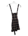 Free People Size 4 Black Brown White Cotton Plaid Overall Straps Pockets Dress Black Brown White / 4