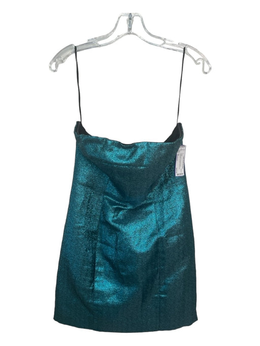 NBD Size Medium Metallic Blue Polyester Blend Sleeveless Zip Back Boning Dress Metallic Blue / Medium